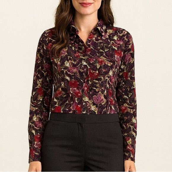 Christopher & Banks floral button down shirt Small - Picture 6 of 6